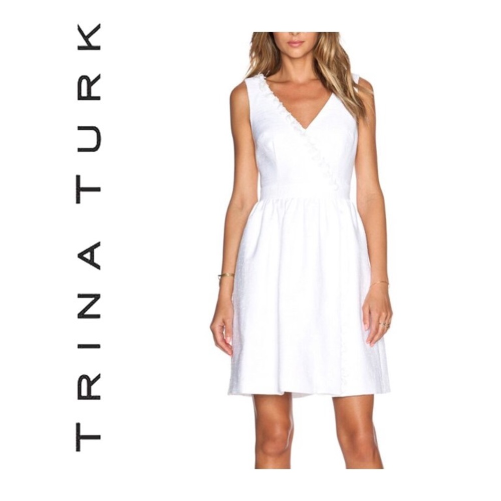 Trina Turk Alessia Dress White Tassel Size 14